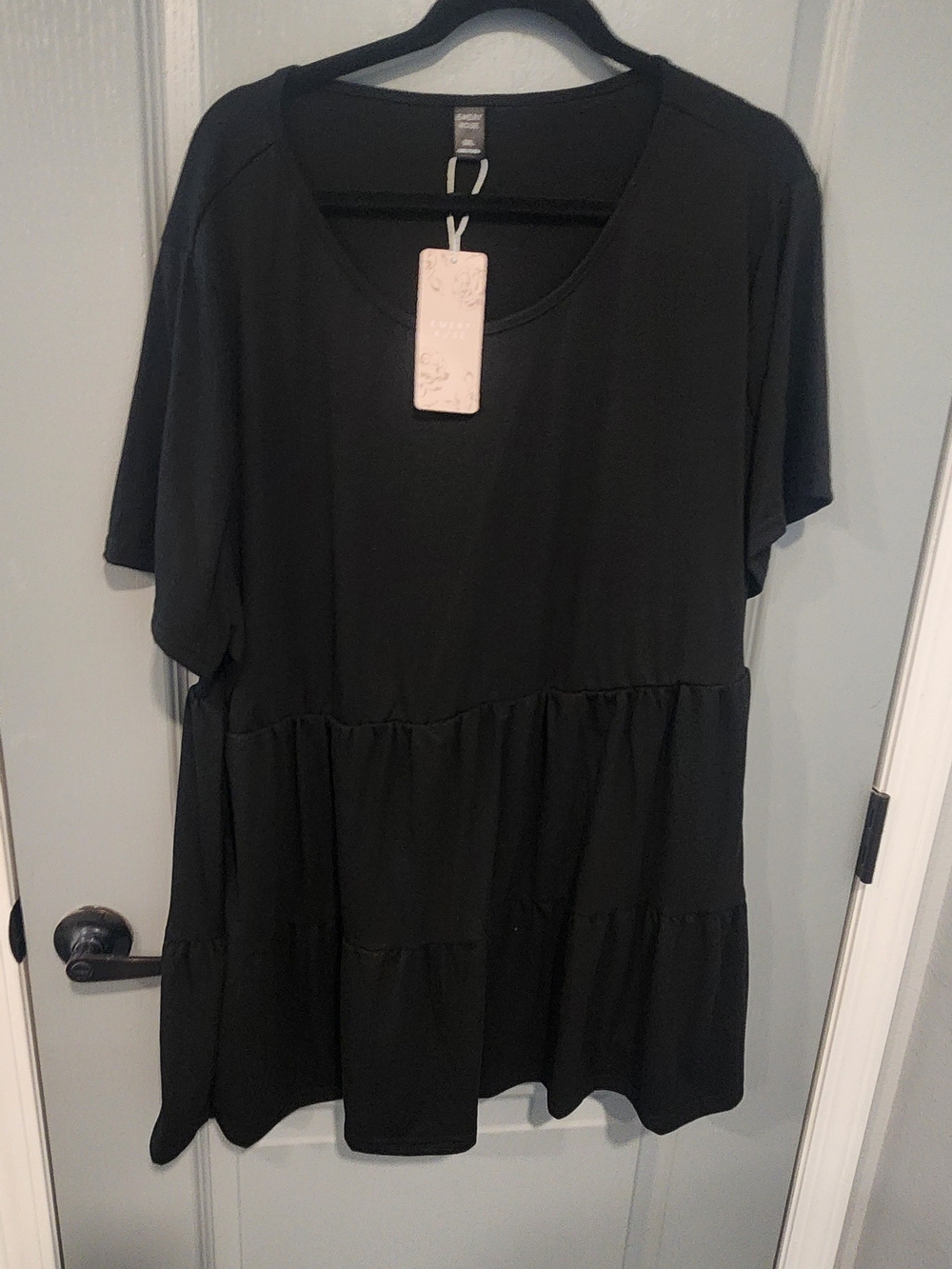 Women's Black Tiered Tunic Top - Unbranded